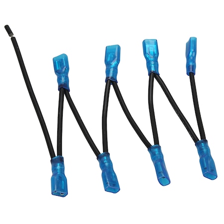 Bulldog Winch Switch wire, multi-spade x 8, black 16AWG UL 25055